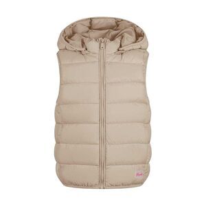 Minoti Girls Quilted Detachable Hood Vest / Sand